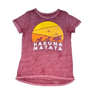 Disney The Lion King 'Hakuna Matata' Heathered Red Sheer T-Shirt-L-GUC